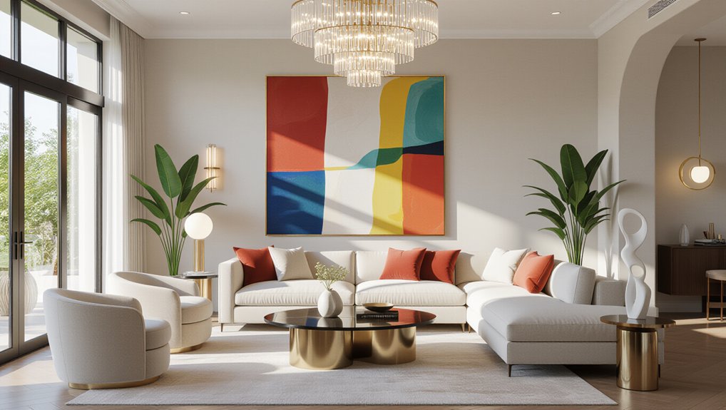 art enhances elegant interiors