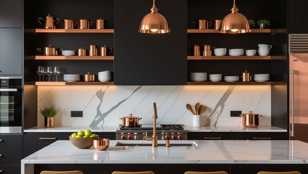 bold black warm copper