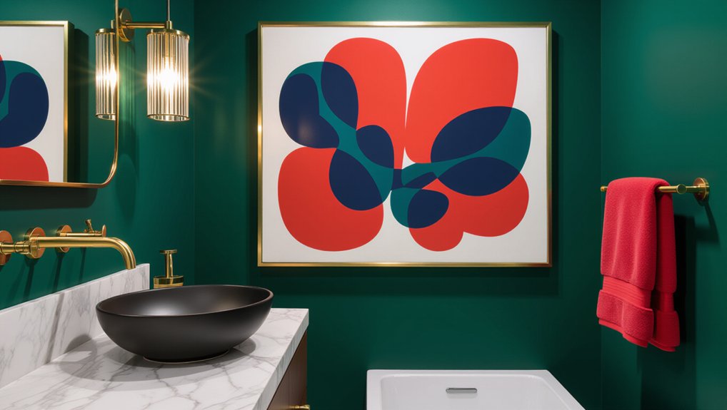 bold colors energize bathrooms