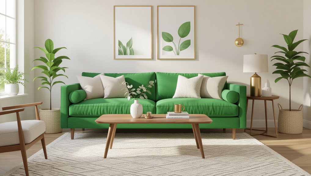 calming green and neutrals