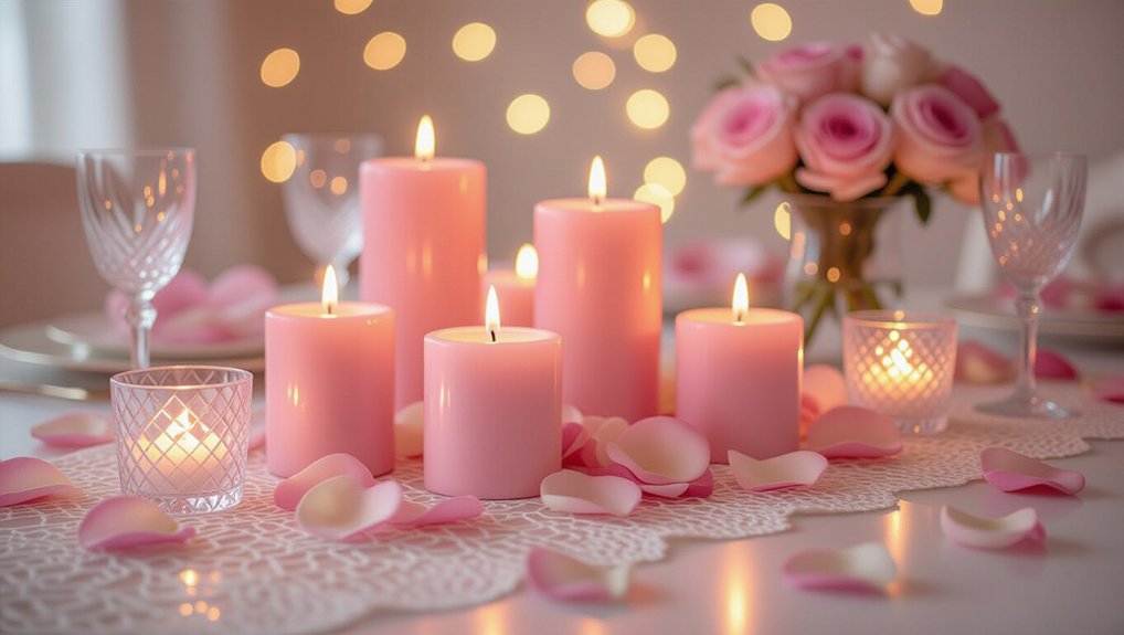 candle displays for romance
