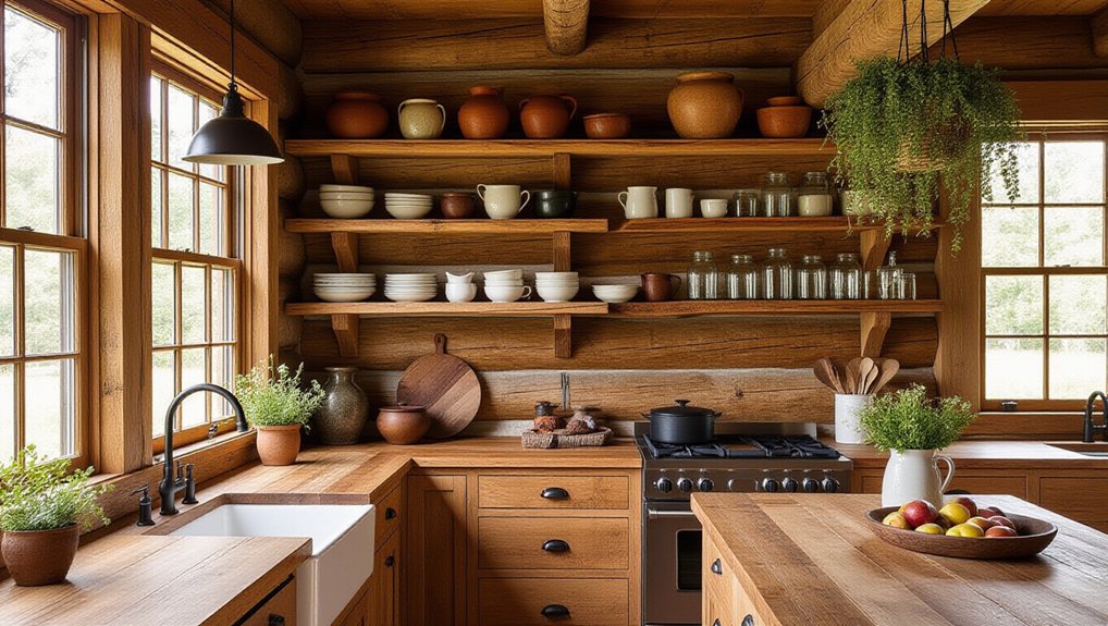 charming functional open shelving