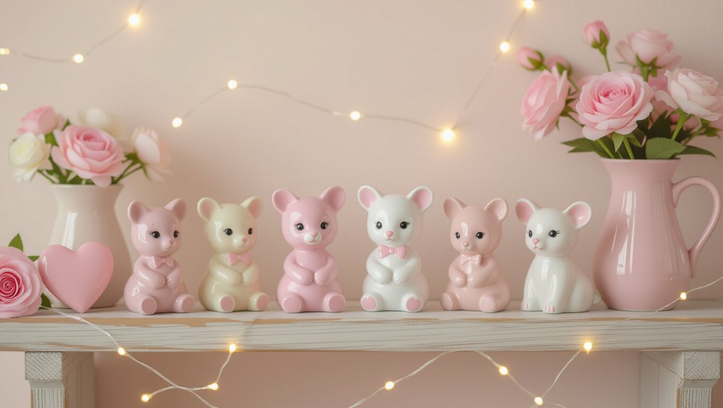 charming pink figurines decor