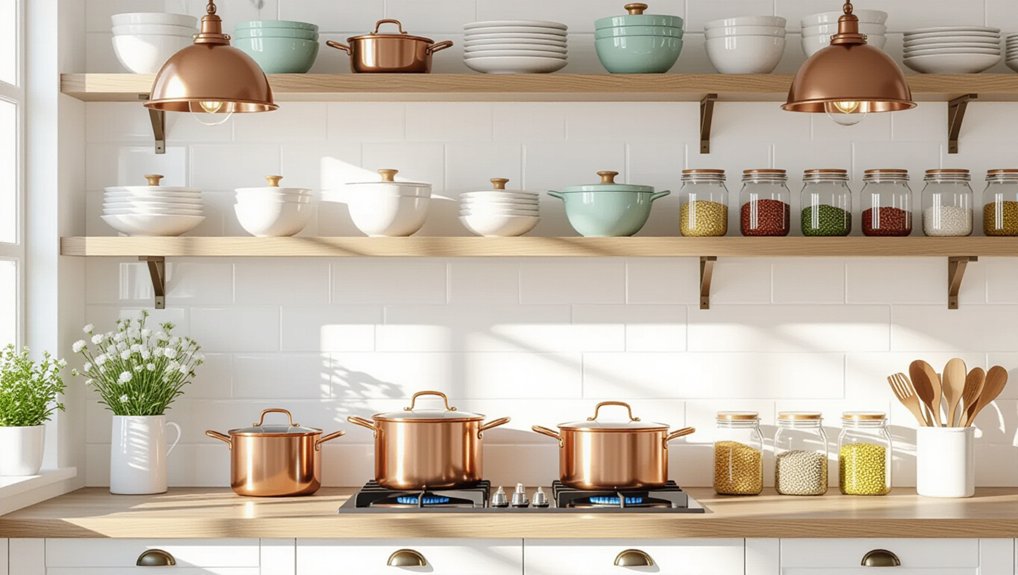 chic open shelving display