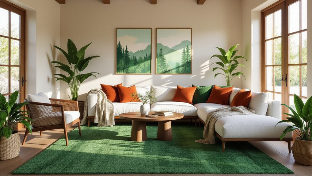choosing forest green rugs