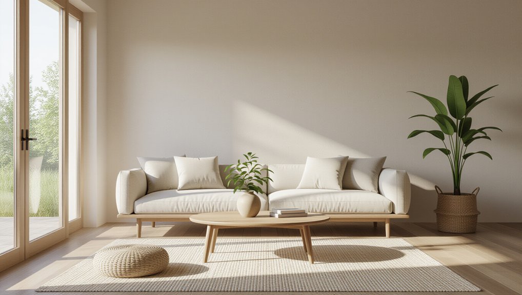 clutter free serene living room