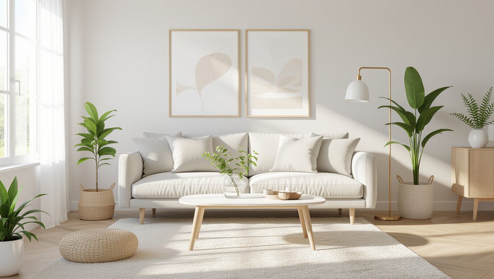 clutter free serene living space