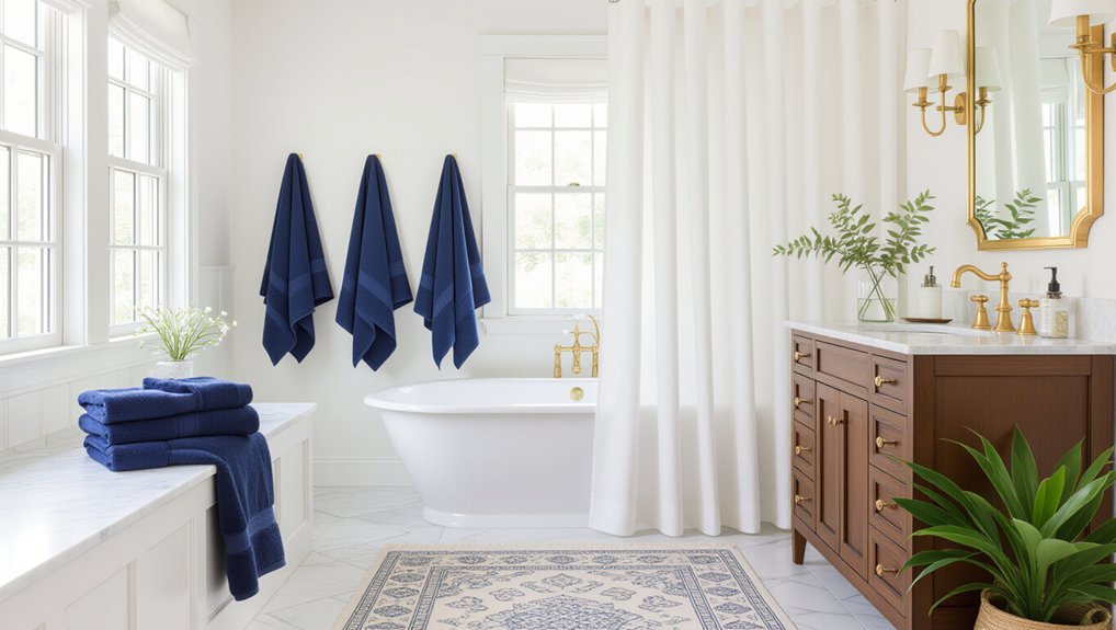 cohesive bathroom textile design