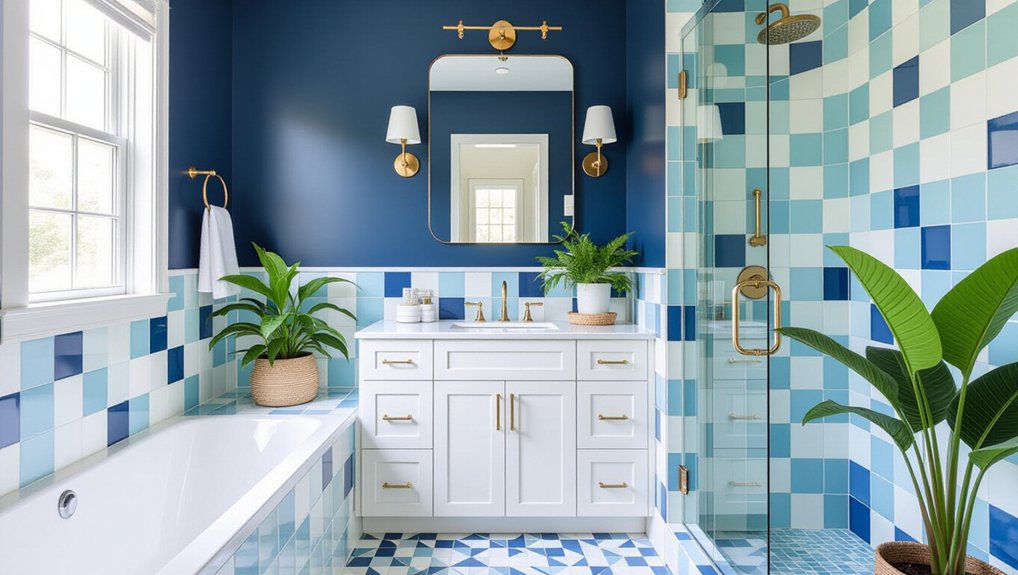 color blocked bathroom design ideas