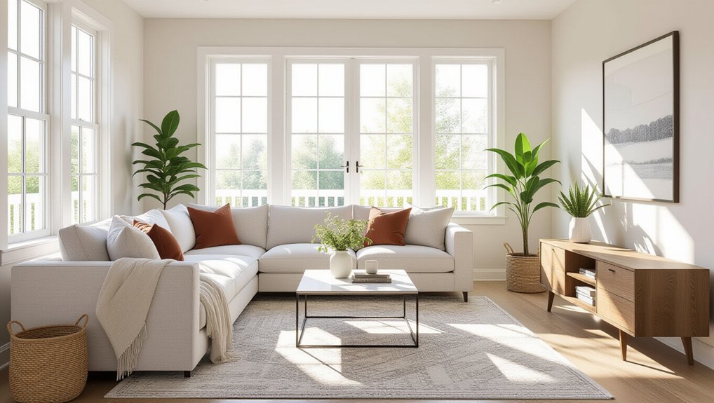 comfortable living room traffic