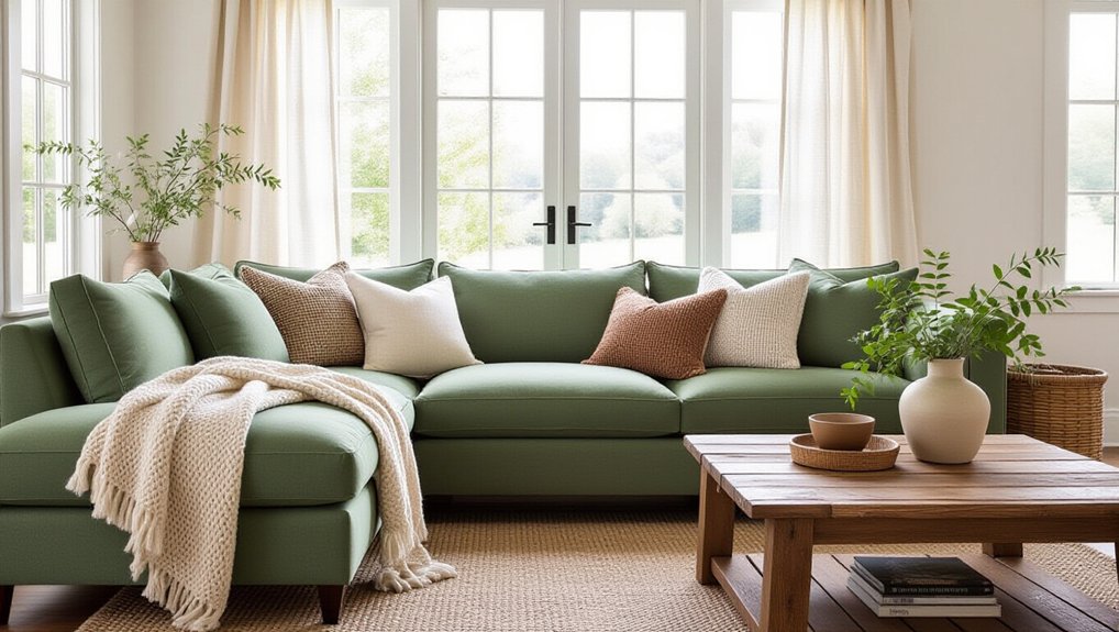 comfortable sage green layering