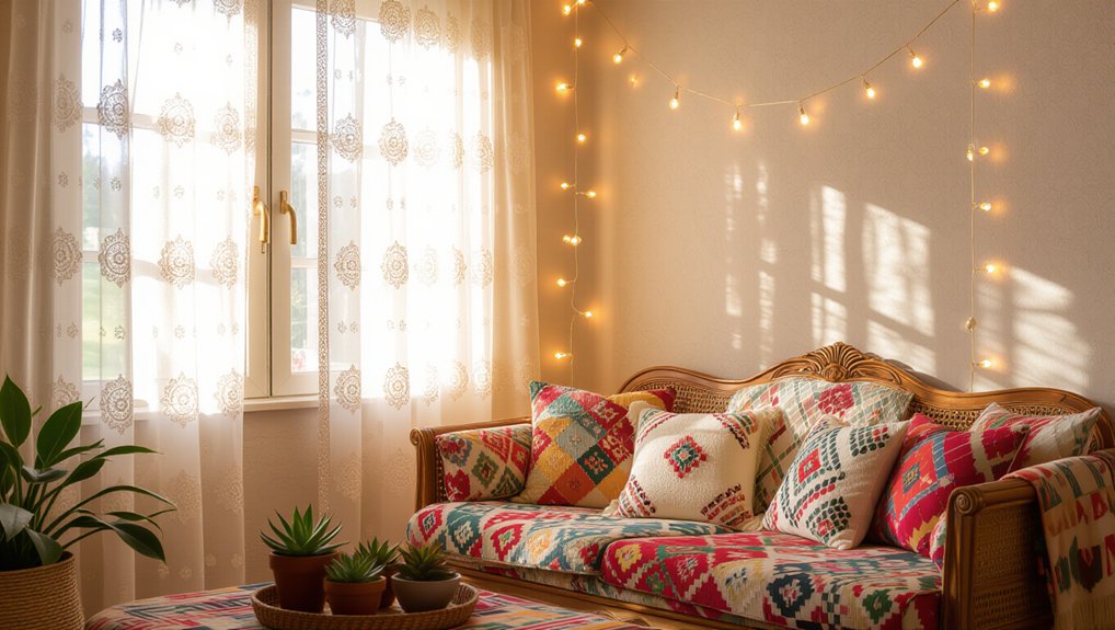 cozy ambiance with string lights
