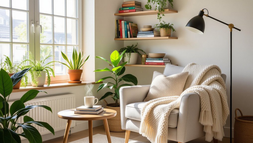 cozy chair warm lighting