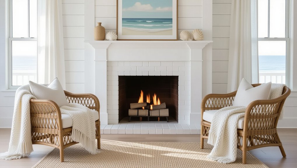 cozy coastal fireplace retreat