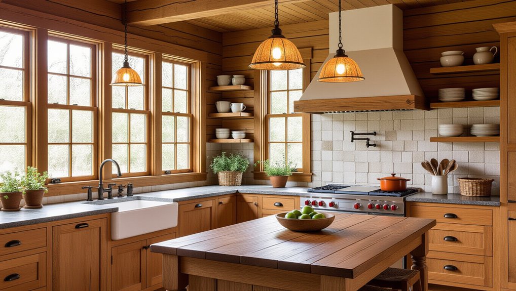cozy natural wood accents