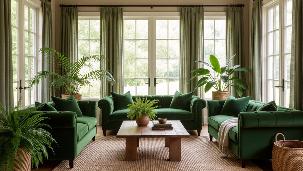 cozy nature inspired living rooms