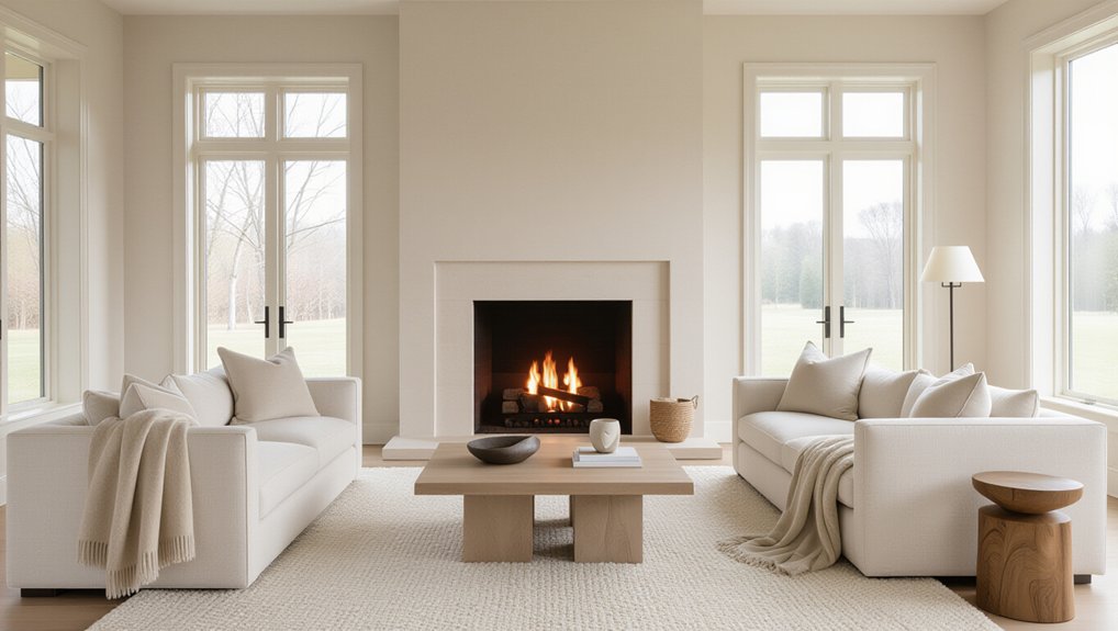 cozy neutral fireplace centerpiece