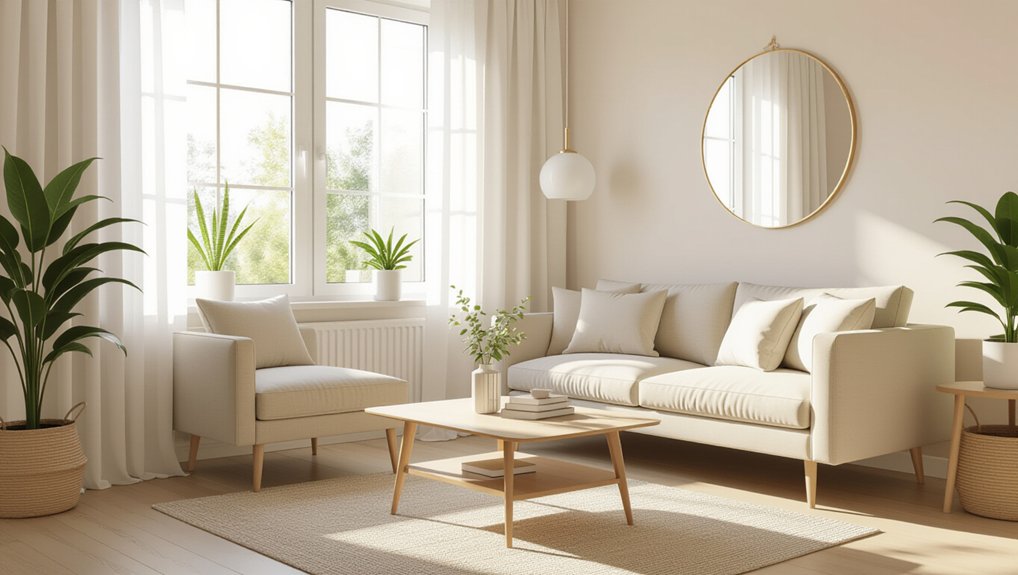 cozy neutral toned living space