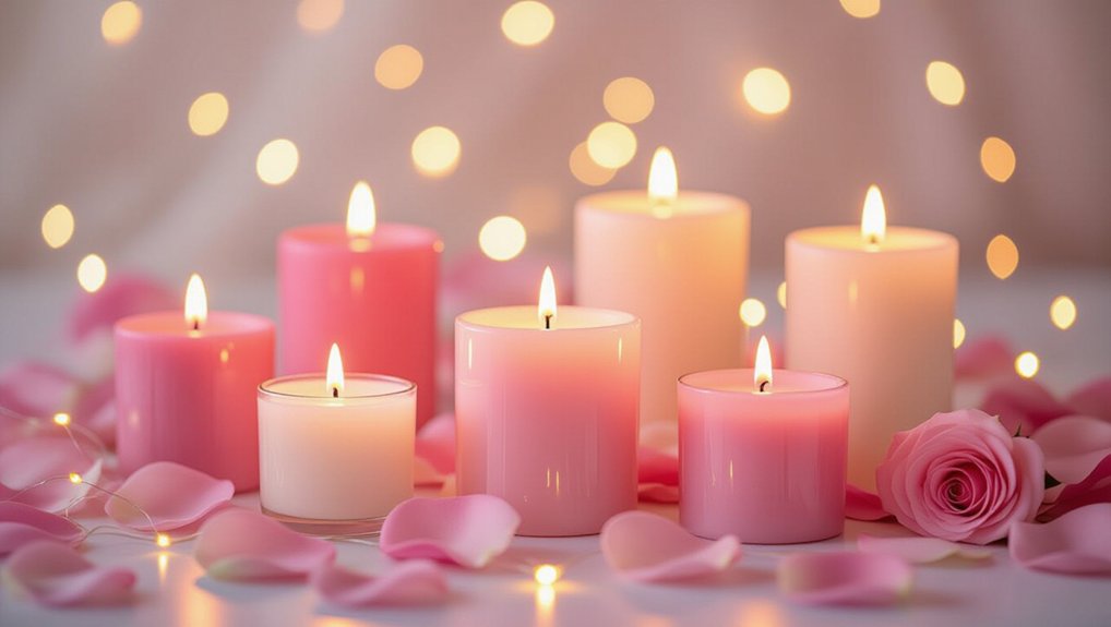 cozy pink candle ambiance