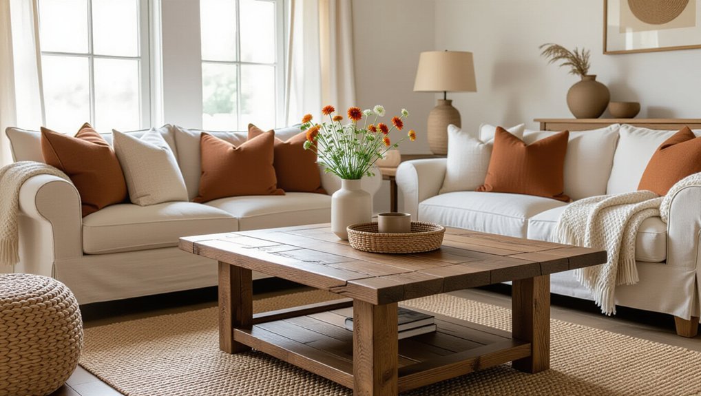 cozy rustic wood centerpiece