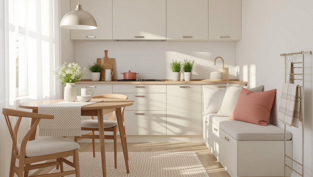 cozy textiles brighten kitchens