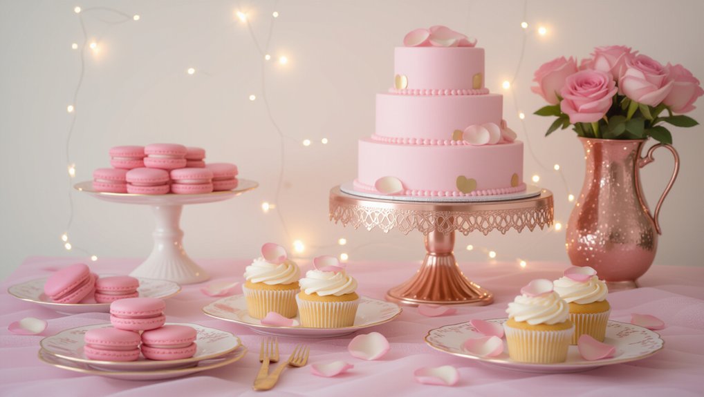 delightful pink dessert display