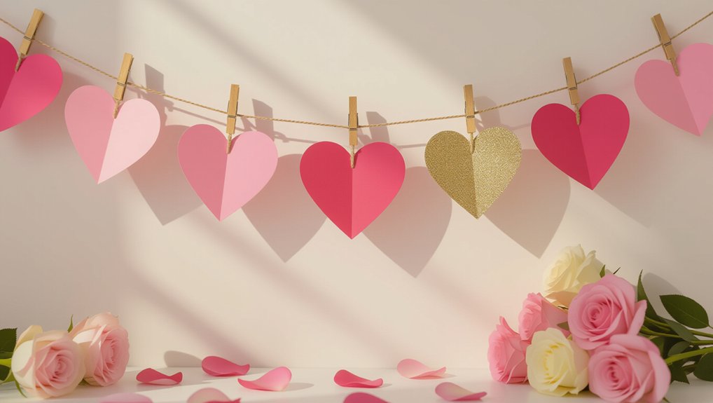 diy pink paper hearts