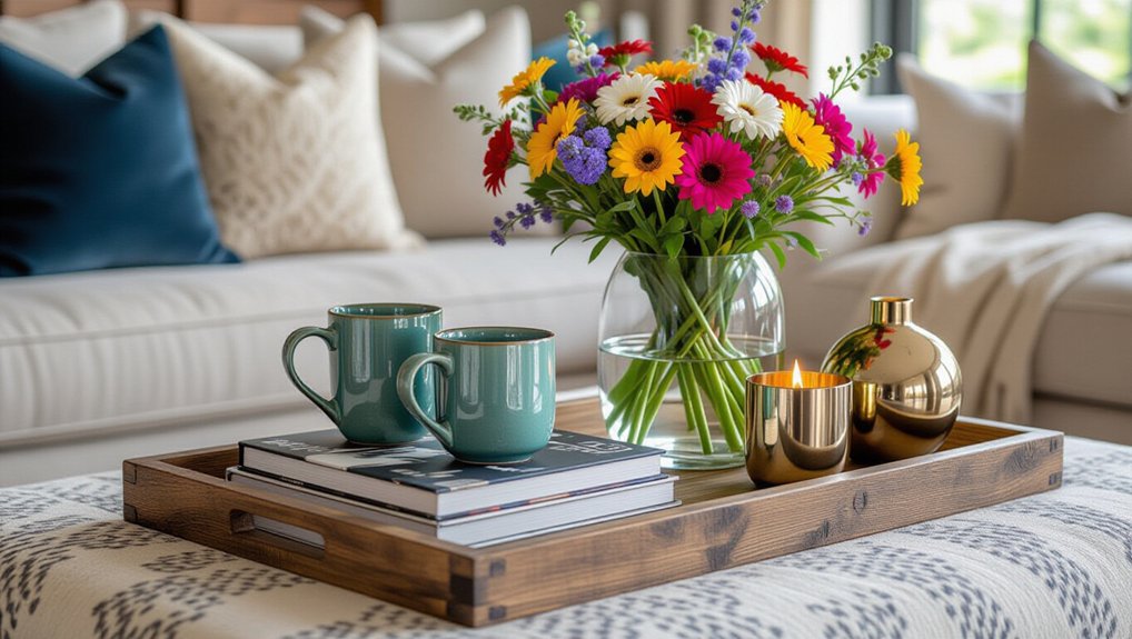 eclectic coffee table decor