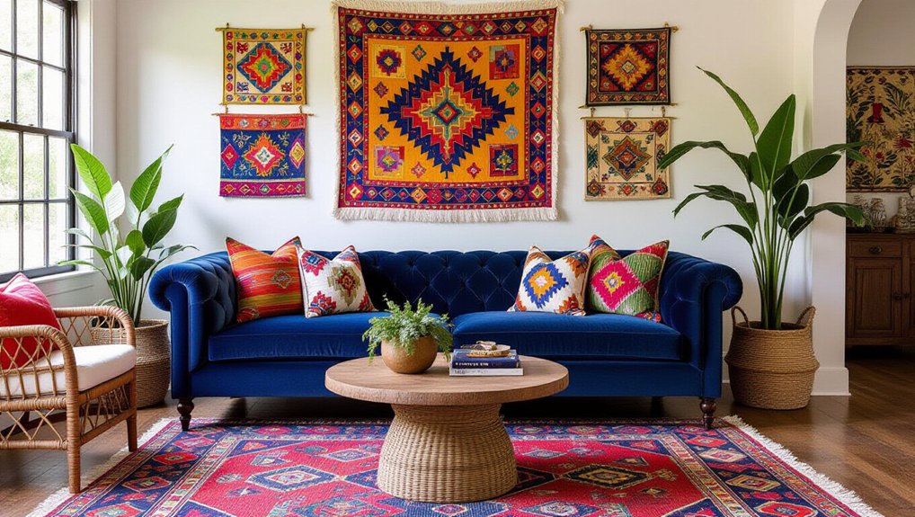 eclectic global pattern mixing