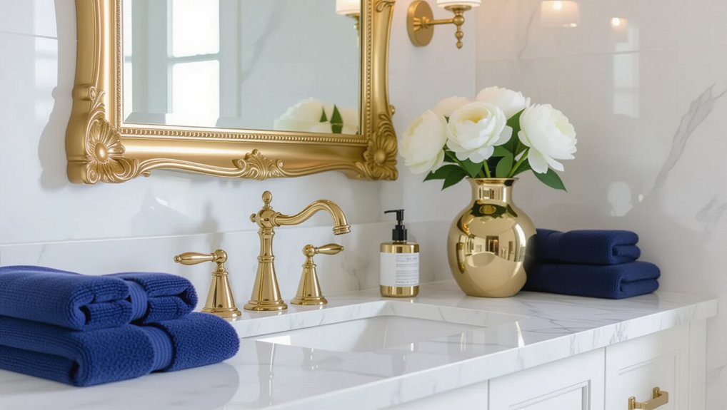 elegant bathroom metallic accents