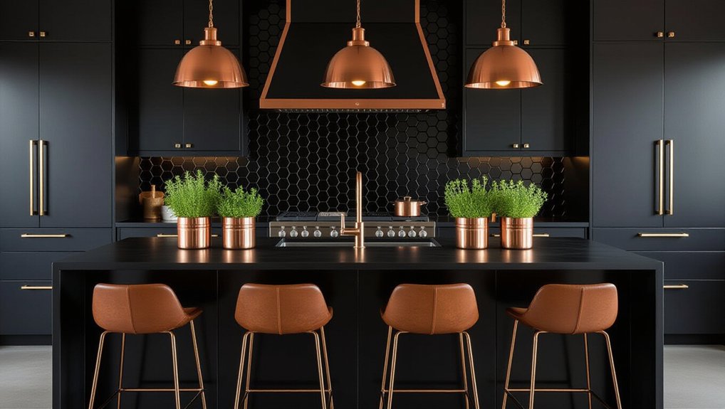 elegant black island accents
