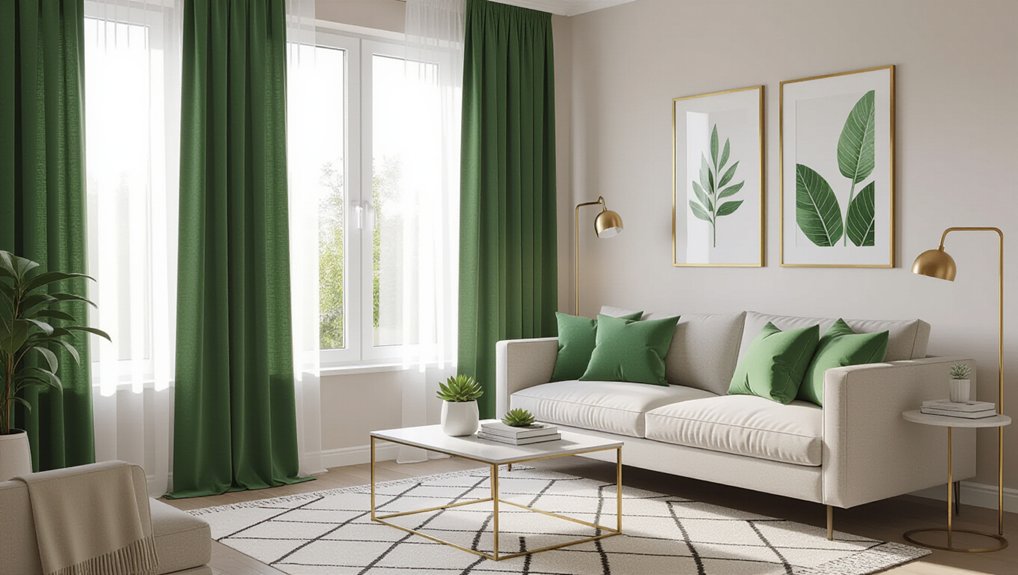 elegant sage green curtains