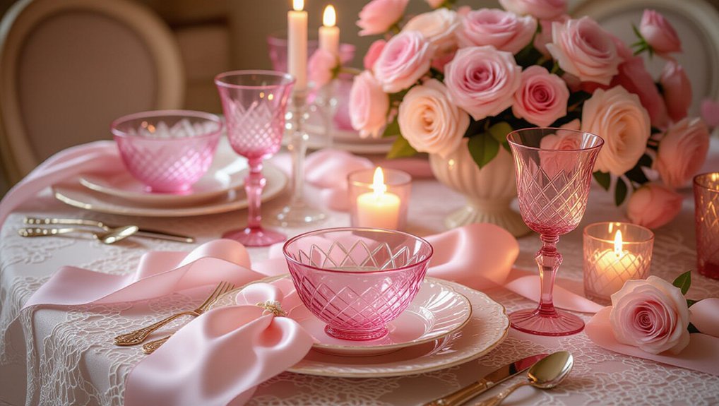 elegant vintage pink glassware