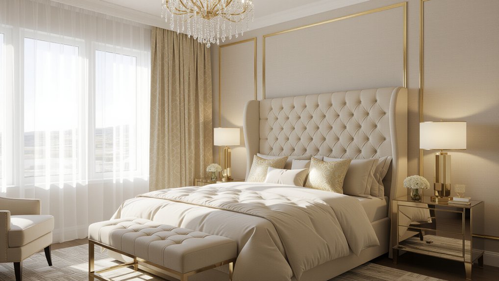 elevate bedroom with metallics