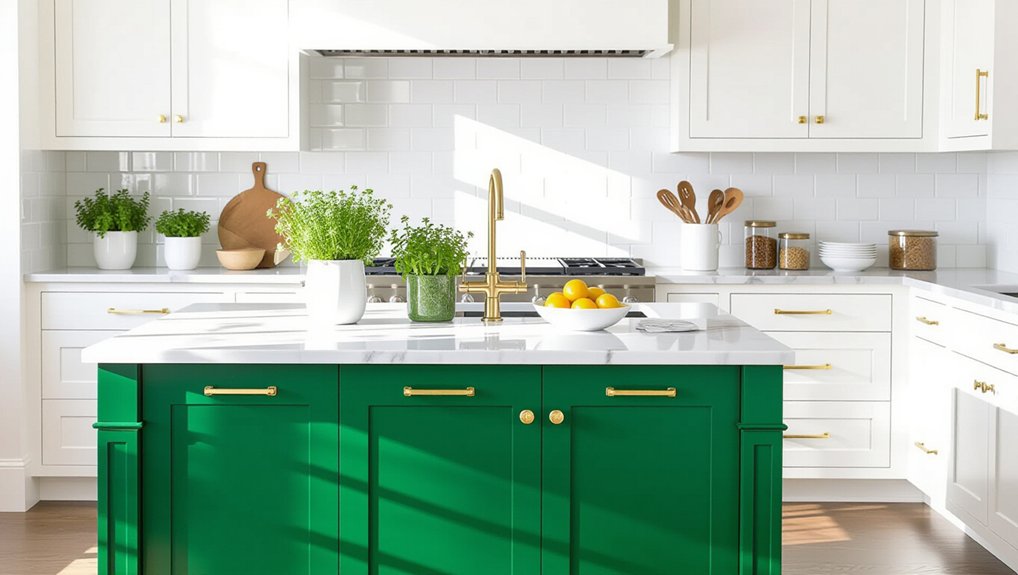 emerald green kitchen centerpiece