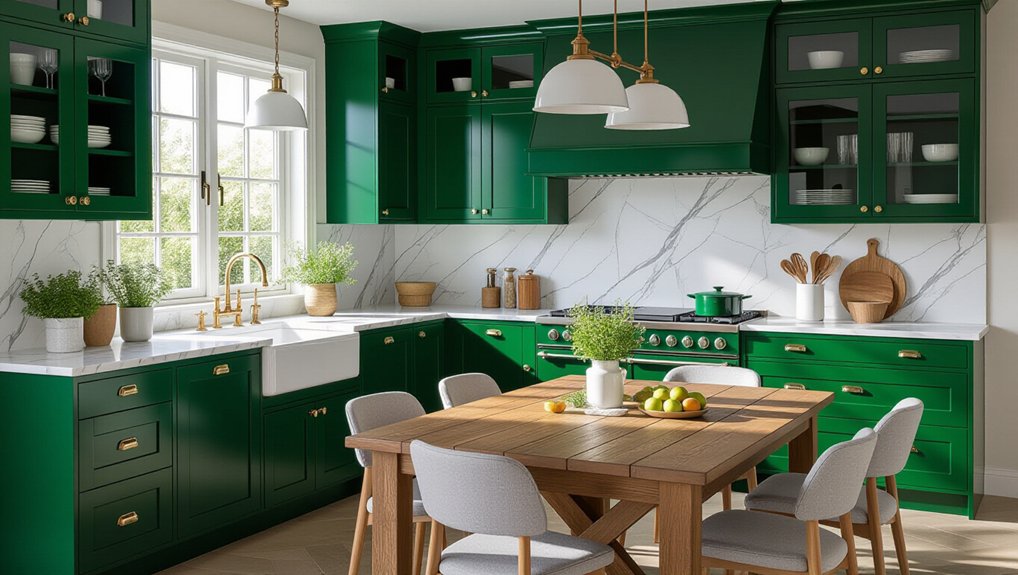 emerald green meets neutrals