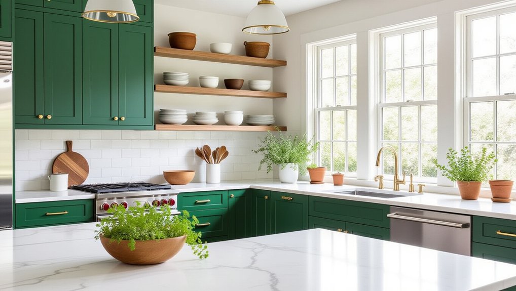 emerald green meets wood