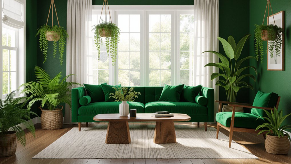 forest green and wood