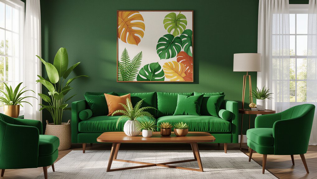 forest green enhances eclectic designs