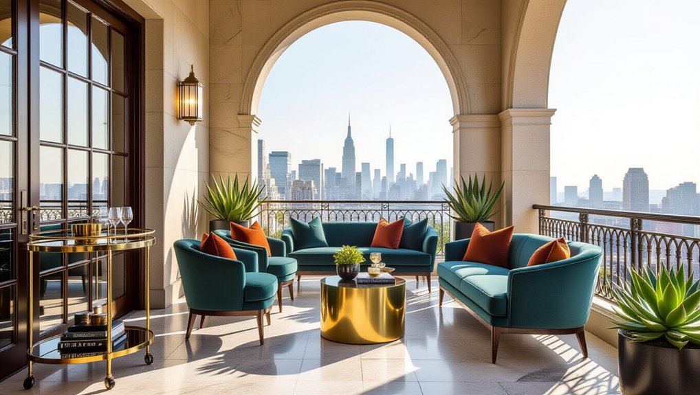 glamorous art deco outdoor oasis