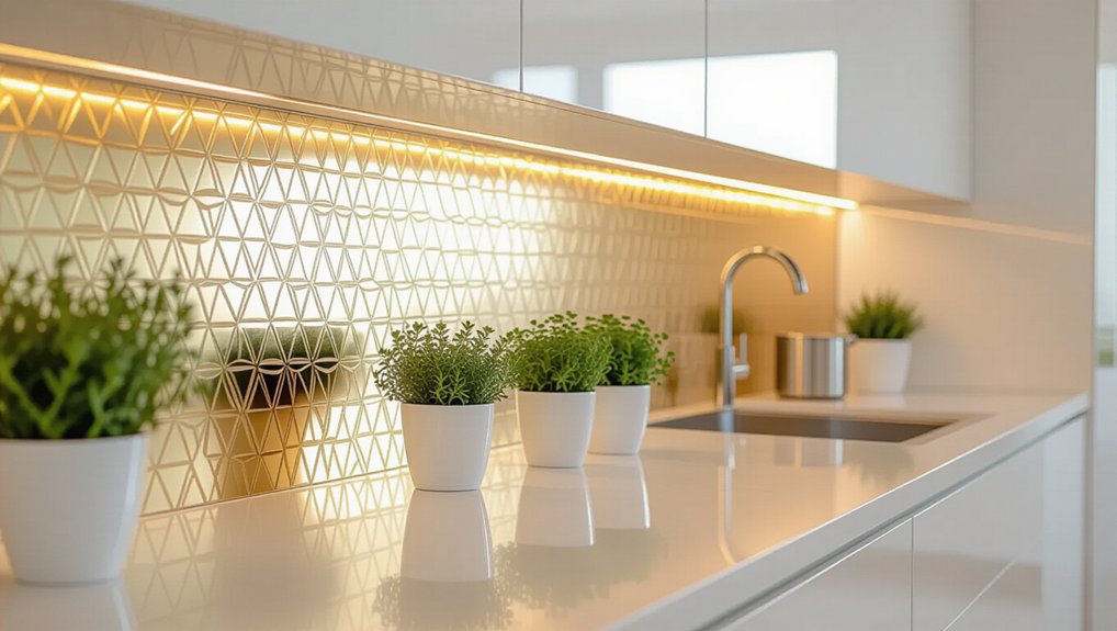 glamorous metallic kitchen accents