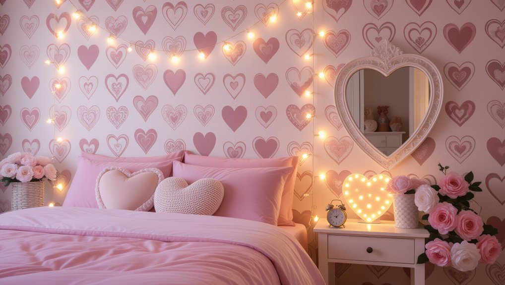 heart themed accent wall ideas