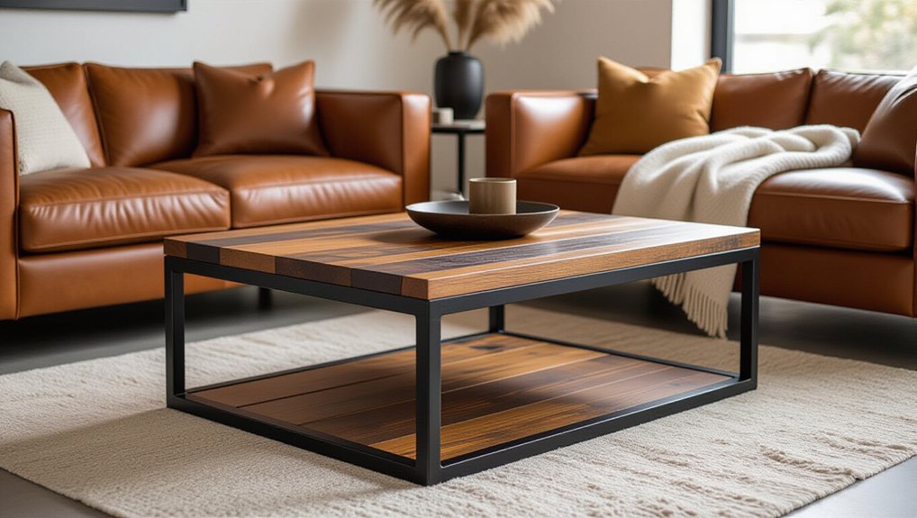 industrial metal wood coffee tables
