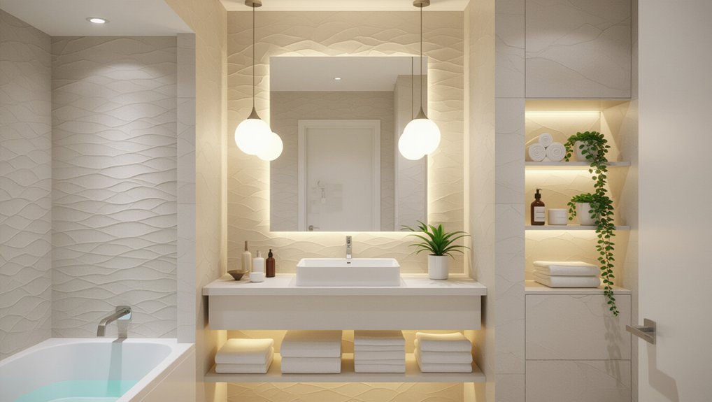 layered lighting enhances bathrooms