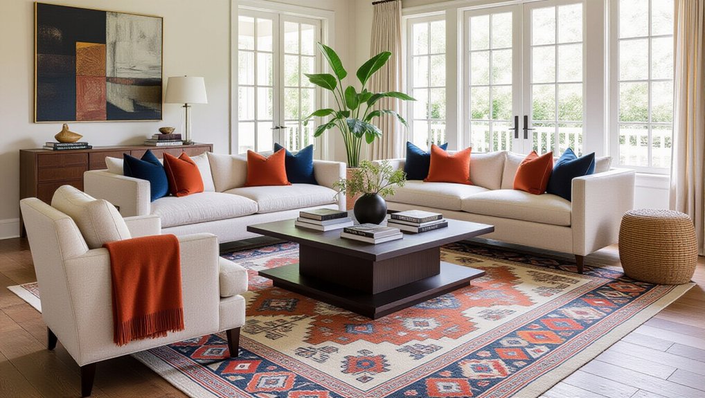 layered rugs for warmth