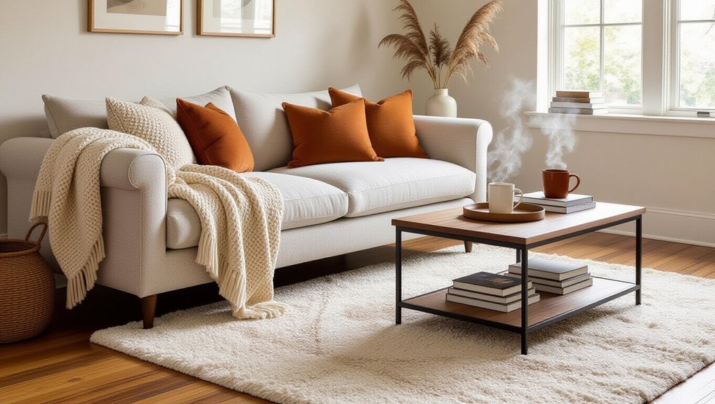 layered rugs for warmth