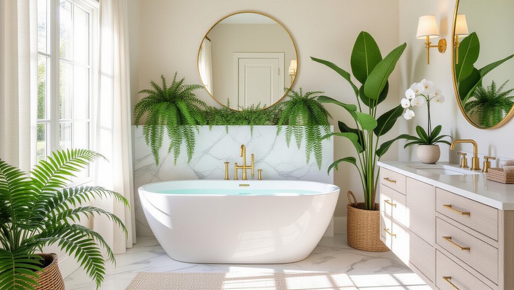 luxe bathroom plant incorporation