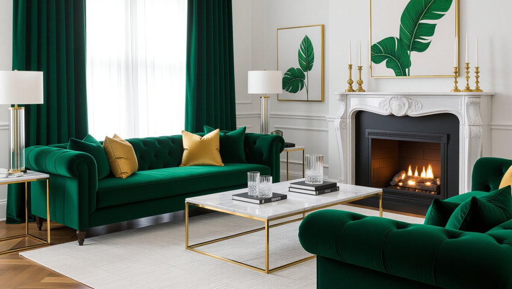 luxurious velvet and marble