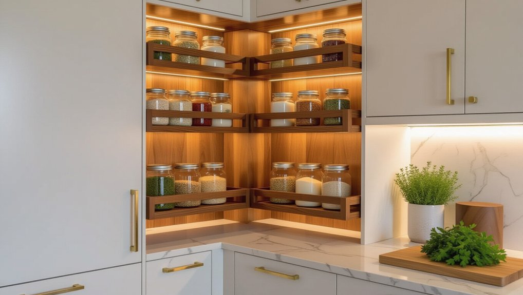 maximize corner pantry space