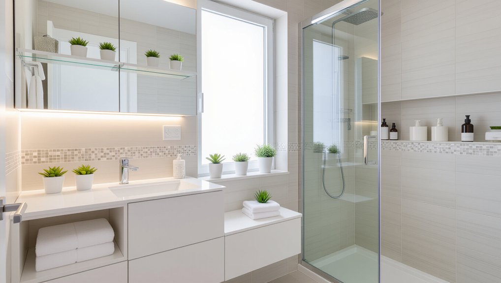maximize space in bathrooms